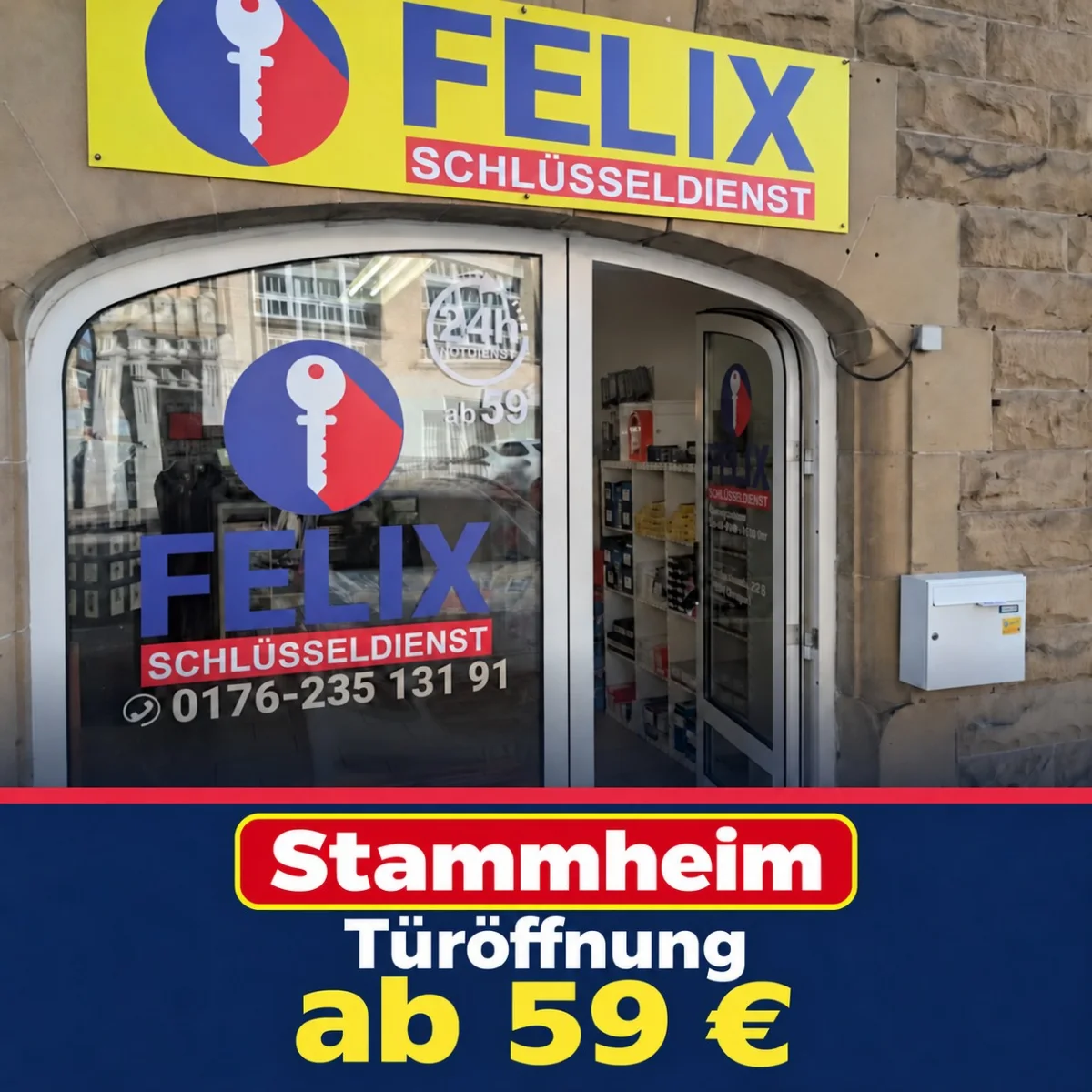 FELIX Schlüsseldienst Stammheim – Türöffnung ab 59 €