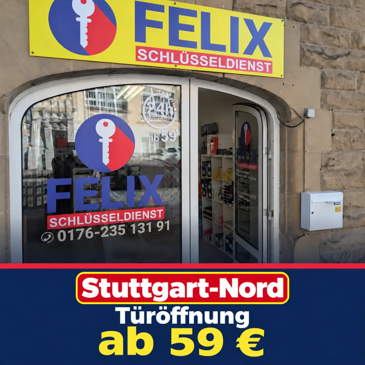 FELIX Schlüsseldienst Stuttgart-Nord – Türöffnung ab 59 €