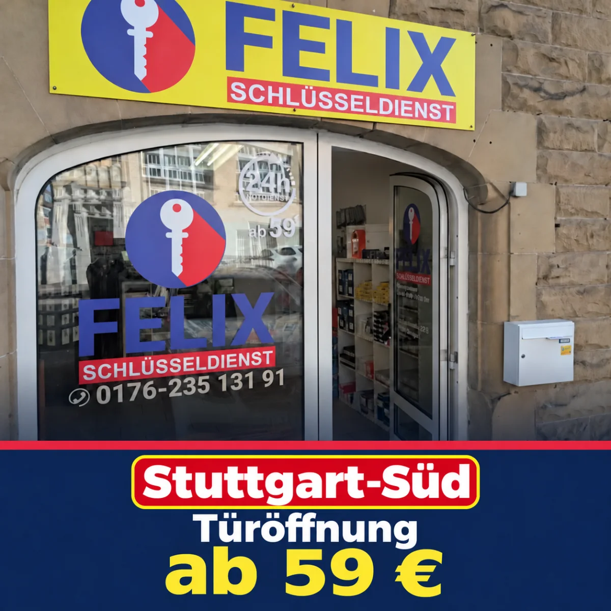 FELIX Schlüsseldienst Stuttgart-Süd – Türöffnung ab 59 €