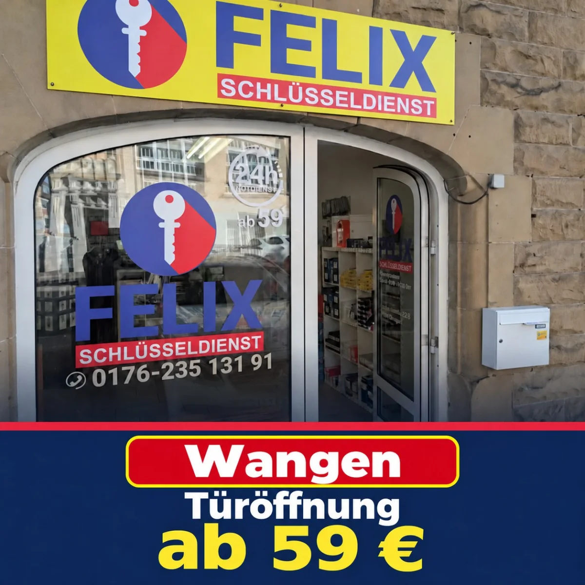 FELIX Schlüsseldienst Wangen – Türöffnung ab 59 €